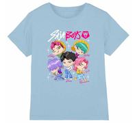 Kpop Demon Hunters - Saja Boys Chibi Poster Kids T Shirt, Light Blue, 7-8