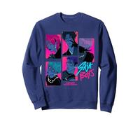 Kpop Demon Hunters Saja Boys Demons Officiellement licencie Sweatshirt, Unisexe pour Adultes, Bleu Marine, S
