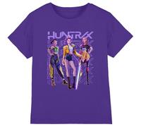 Kpop Demon Hunters T-shirt unisexe pour enfants K-pop Demon Hunters Huntrix Huntr/X Golden Trio Pose, violet, 9-11 ans
