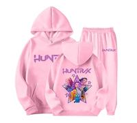 Kpop Demons Hunters Survêtement Fille Ensemble 2 Pièces Vintage Y2K Hoodie Pantalon et Haut Sweats à Capuche Jogging Vêtements Imprimés Huntrix Sportswear Longues Kpop Witch Hauts Décontractés Demon