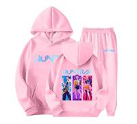 Kpop Demons Hunters Survêtement Fille Ensemble 2 Pièces Vintage Y2K Hoodie Pantalon et Haut Sweats à Capuche Jogging Vêtements Imprimés Huntrix Sportswear Longues Kpop Witch Hauts Décontractés 2025