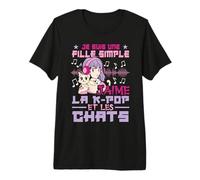 Kpop Fille Chats Je suis Une Fille Simple J'aime La K-Pop T-Shirt Haut de Gamme