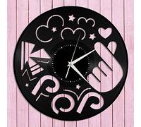 Kpop Horloge Murale en Vinyle Cadeau Unique pour Les Amateurs De Musique Chambre Décoration de La Maison Vintage Design Bureau Bar Chambre Décor À La Maison