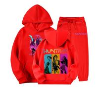 Kpop Hunters Survêtement Fille Ensemble 2 Pièces Vintage Y2K Hoodie Pantalon et Haut Sweats à Capuche Jogging Vêtements Imprimés Huntri/X Rumi Mira Zoey Pull à Manches Longues Sportswear 2025