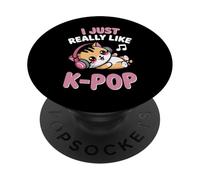 Kpop Kawaii Chat Chibi Chaton I Just Really Like K Pop Girl PopSockets PopGrip Adhésif