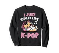 Kpop Kawaii Chat Chibi Chaton I Just Really Like K Pop Girl Sweatshirt