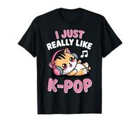Kpop Kawaii Chat Chibi Chaton I Just Really Like K Pop Girl T-Shirt