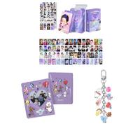 Kpop Lot de 60 cartes postales et 64 autocollants, support d'album B.T-21, porte-clés B.T-21 (B.T.-s)