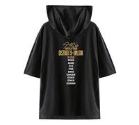 Kpop Stray Kids T-Shirt à Capuche District 9 : Unlock Impression de Lettre Été Sweat-Shirt à Capuche Manches Courtes Impression Top Chemisier Hyunjin Felix Seungmin Jeongin Jisung Minho