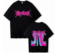 Kpop Stray Kids T-shirts Rock-Star Unisexe Hauts décontractés Streetwear T-shirts pour hommes et femmes, Noir , S