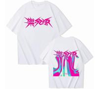 Kpop Stray Kids T-shirts Rock-Star Unisexe Hauts décontractés Streetwear T-shirts pour hommes et femmes, blanc, S