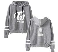 Kpop Twice Sweat-Shirts à Capuche Impression Pullover Manche Longue Loisir Hip Hop Pull Tops Hommes Femmes NAYEON JEONGYEON Momo Sana JIHYO Mina DAHYUN CHAEYOUNG TZUYU