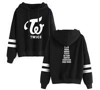 Kpop Twice Sweat-Shirts à Capuche Impression Pullover Manche Longue Loisir Hip Hop Pull Tops Hommes Femmes NAYEON JEONGYEON Momo Sana JIHYO Mina DAHYUN CHAEYOUNG TZUYU