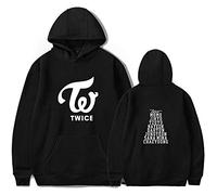 Kpop Twice Sweat-Shirts à Lâche Capuche Imprime Pullover Manche Longue Loisir Hip Hop Pull Sweats Tops pour Hommes Femmes Fan NA YEON Jung YEON Momo Sana JI Hyo Mina DAHYUN CHAE Young TZUYU