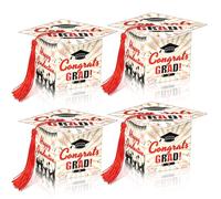 KPOSIYA Lot de 32 boîtes cadeaux pour remise de diplôme avec pompon - 5,8 x 5,8 x 5,8 cm - Petites boîtes cadeaux pour remise de diplôme - Boîtes à dragées (blanc)