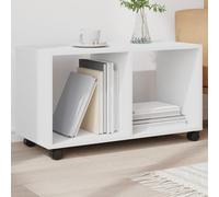KPOUTRFG Armoire à roulettes blanche 72 x 33 x 42,5 cm en bois avec | Armoire de rangement mobile, compartiments ouverts, surface facile d'entretien, quatre roues, deux verrouillables