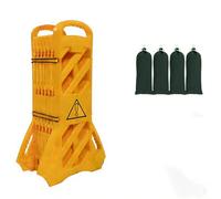 KPOUYYDS Barrière Routière 13ft Antivent Stable avec Sacs de Sable, Pliable Extensible en PVC, Mobile avec Roues et Poignée, Barrière de sécurité pour Fuites, Entretien, Zones à Risque