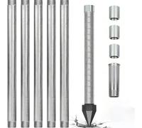 KPOUYYDS Kit Forage Puits de Sable, Crépine de Forage 60 Mesh avec Tubes Galvanisés et Manchons, Pointe Filtrante 1-1/4" INOX Outil de Forage pour Pompe de Puits Manuelle 5+1kit