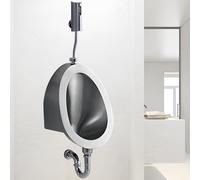 KPOUYYDS Urinoir pour Hommes en Acier Inoxydable 304, urinoir Mural Automatique à capteur, Design inodore, système de Chasse d'eau sans Contact pour Bars, salles de Bains et hôtels B-Walldrain