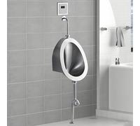 KPOUYYDS Urinoir pour Hommes, urinoir Mural pour Hommes, urinoirs à Chasse d'eau Automatique à capteur, économie d'eau Toilettes pour Hommes domestiques/commerciaux pour garages karaokés C-Floordrain