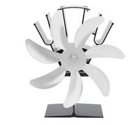 KPOYTWRDN 7 Blade Heat Powered Stove Fan, Thermoelectric Fireplace Fan for Wood Log Burners, Silent Non Electric Fan with Aluminum Alloy Build for Even Heat Distribution in Cabins and Living (Argent)