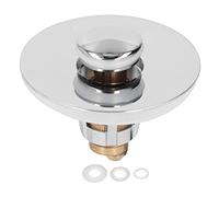 KPOYTWRDN Bouchon de lavabo pour salle de bain, pression pour faire remonter le bouchon, anti-bouchage, bouchon de vidange en laiton et acier inoxydable avec crépine pour lavabo de salle de