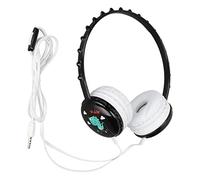 KPOYTWRDN Casque Filaire pour Enfants avec Microphone, Casque Supra-auriculaire pour Enfants, Casque stéréo Dinosaure à Volume réglable avec Prise 3,5 mm, écouteurs Mignons pour garçons et (Noire)