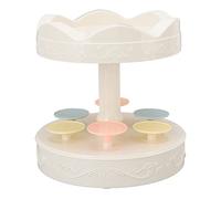 KPOYTWRDN Machine à desserts rotative, présentoir à desserts à double couche rotatif automatique avec commande à un bouton, 6 plateaux antidérapants pour cupcakes, gâteaux et pâtisseries en