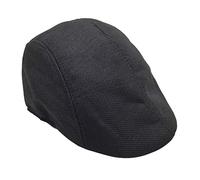 KPPONG Casquette Béret Homme en Cuir Automne Hiver Vintage Noir Chaud Plate Chapeau Cadeau créatif Conception de détail Unisexe (Taille Unique, Coton-Noir)