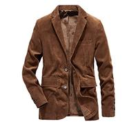 KPPONG Hommes Velours Côtelé Blazer Automne Hiver Slim Fit Casual Manches Longues Classique Bouton Costume Veste Outwear