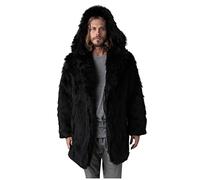 KPPONG Manteau Fausse Fourrure Homme Hiver Long Couleur Unie Veste Parka Super Doux Chaud Longue Cardigan Trench Coat Outwear