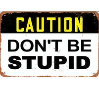 KPSheng Panneau d'avertissement « Do Not Be Stupid », panneau en aluminium, panneau rétro en métal, panneau en aluminium pour décoration murale, 20,3 x 30,5 cm