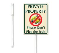 KPSheng Panneau « Do Not Pick The Fruit Yard » avec piquet en aluminium réfléchissant antirouille - Décoration de jardin debout - Panneau de propriété privée pour décoration extérieure - 17,8 x 22,4