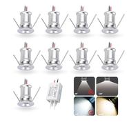 kpslucerna 9PCS 12V 1W Mini LED Projecteur, IP65 Étanche Projecteur Encastré pour Affichages, Usage Intérieur Cuisine Escaliers Armoire Couloir Éclairage DIY (Argent Blanc Froid 30°)