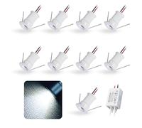 kpslucerna 9PCS 12V 1W Mini LED Projecteur, IP65 Étanche Projecteur Encastré pour Affichages, Usage Intérieur Cuisine Escaliers Armoire Couloir Éclairage DIY (Blanc Blanc Froid 30°)