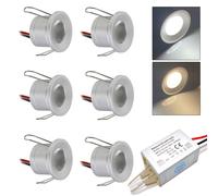 kpslucerna Petit Spot LED, 6 Pièces, 12V, 2W Spot LED Encastrable Plafonnier pour Cuisine, Escaliers, Placard, Couloir, Éclairage DIY, Vitrine, Placard, Downlight (blanc chaud)