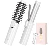 Kpuplol Brosse à friser sans fil avec 10 milliards d'ions négatifs - Brosse thermique 3 en 1 pour styles droits, bouclés et volumineux - Baguette à cheveux de 3,2 cm pour cheveux longs et courts