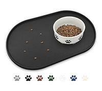 KPWACD Tapis d'alimentation pour chiens et chats, napperon en silicone antidérapant et imperméable pour éviter les débordements de nourriture et d'eau, tapis de plateau pour chiot à lèvres hautes