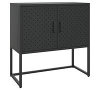 KPWENFBSL Buffet noir 75 x 35 x 75 cm en acier avec 2 portes