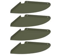 KPWENFBSL Lot de 4 étagères d'angle flottantes en acier robuste - Étagère murale carrée - 30 x 30 x 2 cm - Économie d'espace - Vert olive mat - Pour salon, cuisine et salle de bain