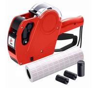 KPX MX5500 Pistolet d'étiquettes de prix avec 5150 autocollants pour pistolet à étiquettes blanches et 3 rouleaux d'encre supplémentaires, pistolet d'étiquettes de prix, pistolet à 8 chiffres et