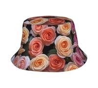 KPXXAQT Beau chapeau universel à large bord imprimé rose cadeau chapeau seau protection solaire confortable aventures en plein air