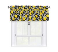 KPXXAQT Cantonnière élégante en jacquard imprimé citron, 137 x 45,7 cm, pour cuisine, salle de bain