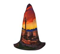 KPXXAQT Cape à capuche avec imprimé coucher de soleil de Las Vegas pour cosplay, carnaval, festival, fête à thème