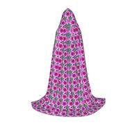 KPXXAQT Cape à capuche avec imprimé floral rose pour cosplay, carnaval, festival, fête à thème