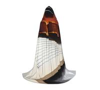KPXXAQT Cape à capuche avec imprimé livre de violon pour cosplay, carnaval, festival, fête à thème