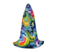 KPXXAQT Cape à capuche avec imprimé tie-dye pour cosplay, carnaval, festival, fête à thème