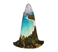KPXXAQT Cape à capuche imprimée île de Cuba pour cosplay, carnaval, festival, fête à thème