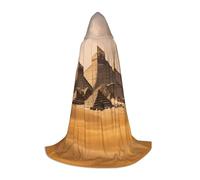 KPXXAQT Cape à capuche imprimée pyramides d'Égypte pour cosplay, carnaval, festival, fête à thème