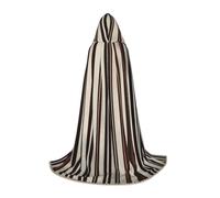 KPXXAQT Cape à capuche marron à rayures pour cosplay, carnaval, festival, fête à thème